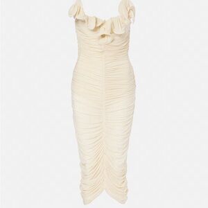 NWT Magda Butrym Semi-sheer ruched jersey midi dress